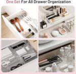 Drawer Organizer, 10 Pack Large Clear Plastic Organizer Bins 5 Sizes, Versatile ... - Image 8