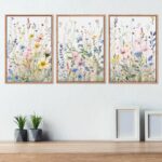 HPINUB Colorful Flower Framed Canvas Wall Art Set, Watercolor Daisy Floral Wall ... - Image 6