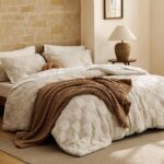 Bedsure King Size Comforter Set Beige, Boho Tufted Bed Set, Checkered Farmhouse-... - Image 3
