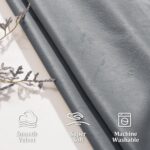 JIUZHEN Grey Velvet Curtains 96 inches for Living Room - Thermal Insulated Rod P... - Image 3
