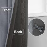 JIUZHEN Grey Velvet Curtains 96 inches for Living Room - Thermal Insulated Rod P... - Image 7