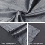 JIUZHEN Grey Velvet Curtains 96 inches for Living Room - Thermal Insulated Rod P... - Image 8