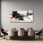 Yuaxker Large Abstract Wall Art Black and Red Wall Decor Modern Canvas Painting ... - Image 4