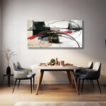 Yuaxker Large Abstract Wall Art Black and Red Wall Decor Modern Canvas Painting ... - Image 5
