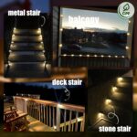 SOLPEX Solar Deck Lights Outdoor 16 Pack, Solar Step Lights Waterproof Led Solar... - Image 5