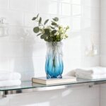 Hand-Blown Glass vase, Modern Art Blue Glass Decorative vase, Uniquely Ocean-Ins... - Image 4