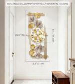 Large Wall Clock, Modern Clocks for Living Room, Ginkgo Leaf Design - Silent Wal... - Image 3