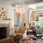 Gold Bubble Chandelier Lighting Dia 20" Swirled Clear Ribbed Hand Blown Glass Ba... - Image 6