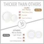 60PCS White Plastic Plates with Gold Rim, Disposable Heavy Duty Plastic Plate, F... - Image 5