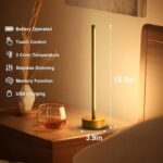 KARTOOSH Cordless LED Table Lamp Set of Two, Battery Operated Portable Desk Lamp... - Image 7