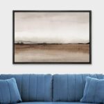wall26 Framed Canvas Print Wall Art Minimal Brown Pastel Valley Landscape Nature... - Image 3