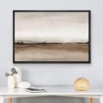 wall26 Framed Canvas Print Wall Art Minimal Brown Pastel Valley Landscape Nature... - Image 4