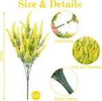 20 Bundles Fake Flowers Artificial Lavender Faux Plastic Plants Flowers for Home... - Image 3