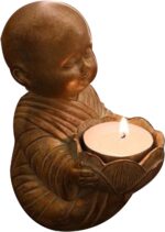 Little Monk Statue Candlestick Holder - Elegant Buddha Figurine for Home and Off... - Image 3