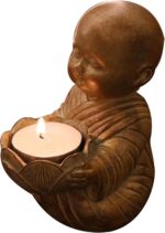 Little Monk Statue Candlestick Holder - Elegant Buddha Figurine for Home and Off... - Image 5