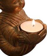 Little Monk Statue Candlestick Holder - Elegant Buddha Figurine for Home and Off... - Image 8