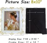 Vintage 8x10 Picture Frame, White Ornate Baroque Photo Frame with Hand-Painted G... - Image 4