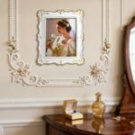 Vintage 8x10 Picture Frame, White Ornate Baroque Photo Frame with Hand-Painted G... - Image 7