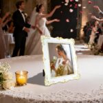 Vintage 8x10 Picture Frame, White Ornate Baroque Photo Frame with Hand-Painted G... - Image 8