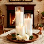 24 Pcs White Pillar Candles and Glass Cylinder Vases Clear Glass Pillar Candle H... - Image 3