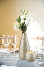 Gold Vases for Home Decor Tall Gold Vase for Centerpieces Ceramic Table Vases Se... - Image 5