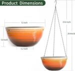 Vanslogreen 12 inch Hanging Planters for Indoor Outdoor Plants, 2 Pack Large Han... - Image 3