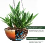 Vanslogreen 12 inch Hanging Planters for Indoor Outdoor Plants, 2 Pack Large Han... - Image 6