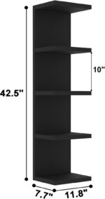 LitaEther 5 Tier Lack Floating Shelf, Black Wall Shelf Unit,Display Shelf - Image 4