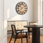 Large Wall Clock 30IN, Silent Metal Wood Style Wall Clocks Battery Operated for ... - Image 6