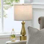 23" Modern Gold Lamps Set of 2 for Bedroom, Minimalist Gold Table Lamps for Livi... - Image 3