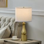 23" Modern Gold Lamps Set of 2 for Bedroom, Minimalist Gold Table Lamps for Livi... - Image 5