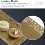 Silver Spoons DISPOSABLE LACE TRAYS | for Upscale Wedding & Dining | 6 pc | Gold... - Image 5
