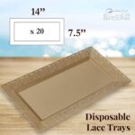 Silver Spoons DISPOSABLE LACE TRAYS | for Upscale Wedding & Dining | 6 pc | Gold... - Image 6