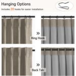 100% Blackout Shield Linen Look Textured Pinch Pleated Curtains Blackout Drapes ... - Image 3