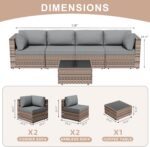 JAMFLY Patio Furniture Sets, 5-Piece Outdoor Patio Furniture with Thick Cushions... - Image 3