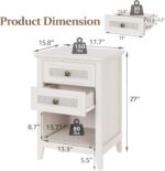 RoyalCraft Rattan Nightstand Set of 2 for Bedroom, Boho Bedside Table with 2 Dra... - Image 3