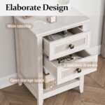 RoyalCraft Rattan Nightstand Set of 2 for Bedroom, Boho Bedside Table with 2 Dra... - Image 5