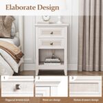 RoyalCraft Rattan Nightstand Set of 2 for Bedroom, Boho Bedside Table with 2 Dra... - Image 6