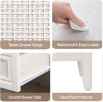 RoyalCraft Rattan Nightstand Set of 2 for Bedroom, Boho Bedside Table with 2 Dra... - Image 7