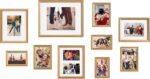 Kate and Laurel Adlynn Photo Frame Set, Set of 10, Varying Sizes, Gold, Traditio... - Image 8