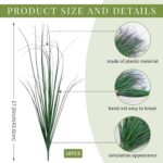 16 Bundles Artificial Plants Onion Grass Outdoor 17 Inch Tall Fake Shrubs Wheat ... - Image 3
