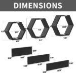 Wooden Hexagon Floating Shelves Wall Mounted - Set of 6 Pine Wood Hexagon Shelve... - Image 4