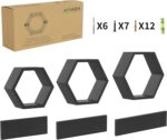 Wooden Hexagon Floating Shelves Wall Mounted - Set of 6 Pine Wood Hexagon Shelve... - Image 9
