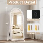 71"x32" Flannel Full Length Mirror, Arched Mirrors Full Length with Stand, Flann... - Image 6