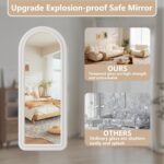 71"x32" Flannel Full Length Mirror, Arched Mirrors Full Length with Stand, Flann... - Image 7