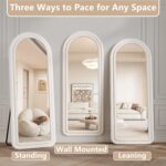 71"x32" Flannel Full Length Mirror, Arched Mirrors Full Length with Stand, Flann... - Image 9