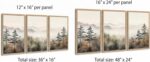 Framed Mountain Landscape Wall Art Set of 3 - Canvas Prints with Real Wood Frame... - Image 7