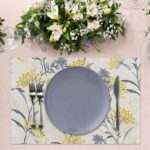 Floral Table Placemats Set of 4 Summer Flower Linen Cotton Washable Table Mats H... - Image 3