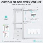 PatioPerk 11 Ft Expandable Closet System, 6.7 Ft High Wood Closet Organizer with... - Image 3