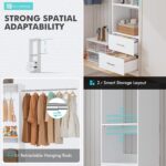 PatioPerk 11 Ft Expandable Closet System, 6.7 Ft High Wood Closet Organizer with... - Image 5